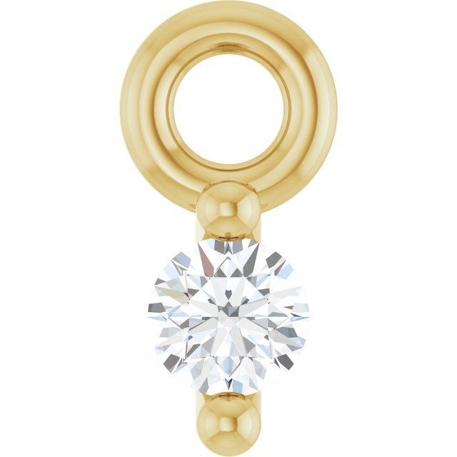 Round .02 CT Natural Diamond 2-Prong Dangle