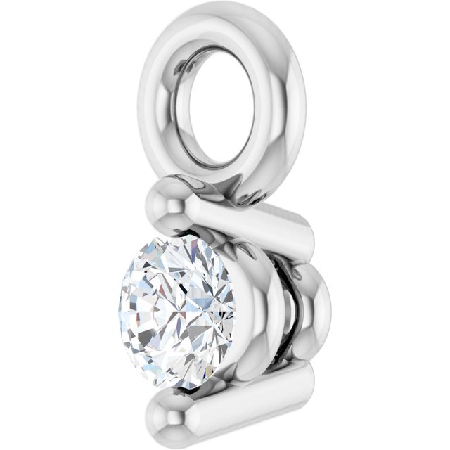 Round .02 CT Natural Diamond 2-Prong Dangle