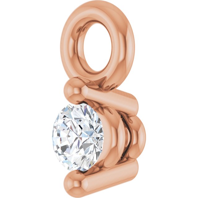 Round .02 CT Natural Diamond 2-Prong Dangle