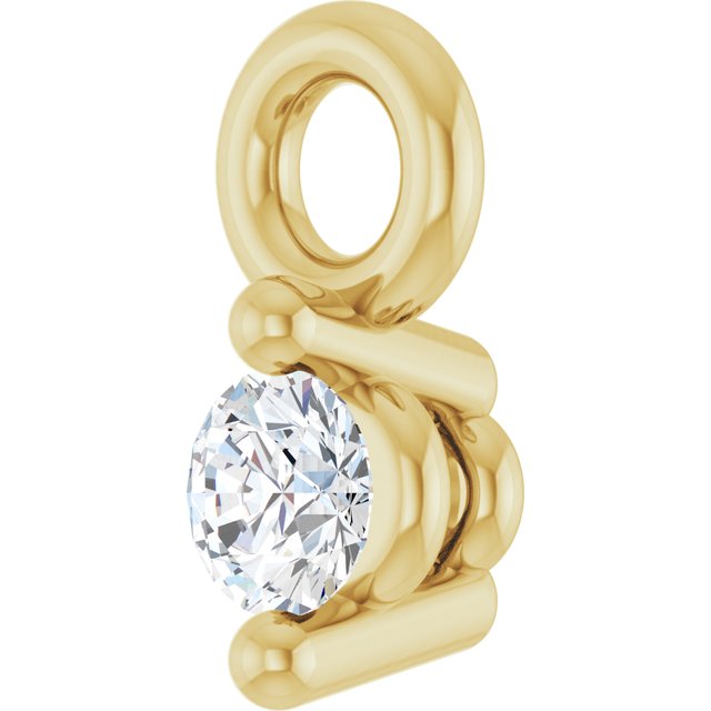 Round .02 CT Natural Diamond 2-Prong Dangle