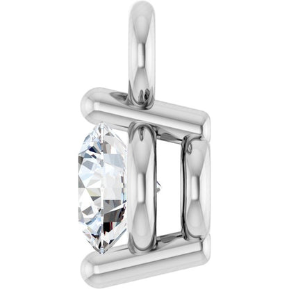 Round .06 CT Natural Diamond 2-Prong Dangle