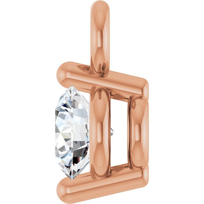 Round .06 CT Natural Diamond 2-Prong Dangle