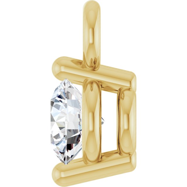 Round .06 CT Lab-Grown Diamond 2-Prong Dangle
