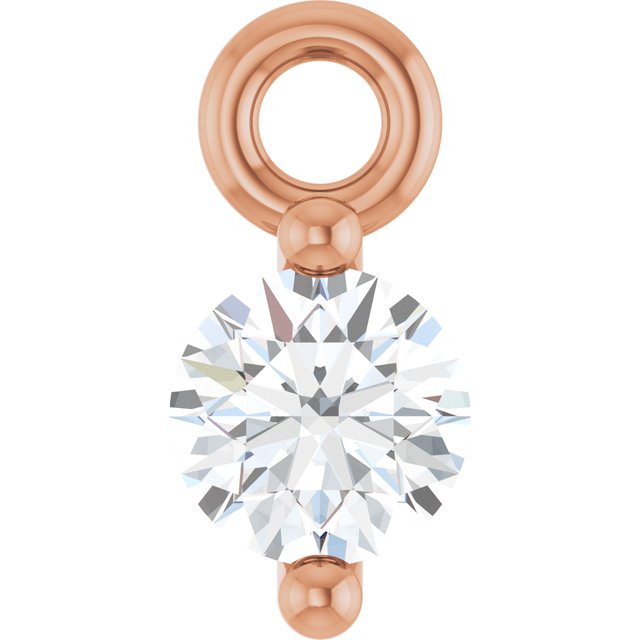 Round .06 CT Natural Diamond 2-Prong Dangle