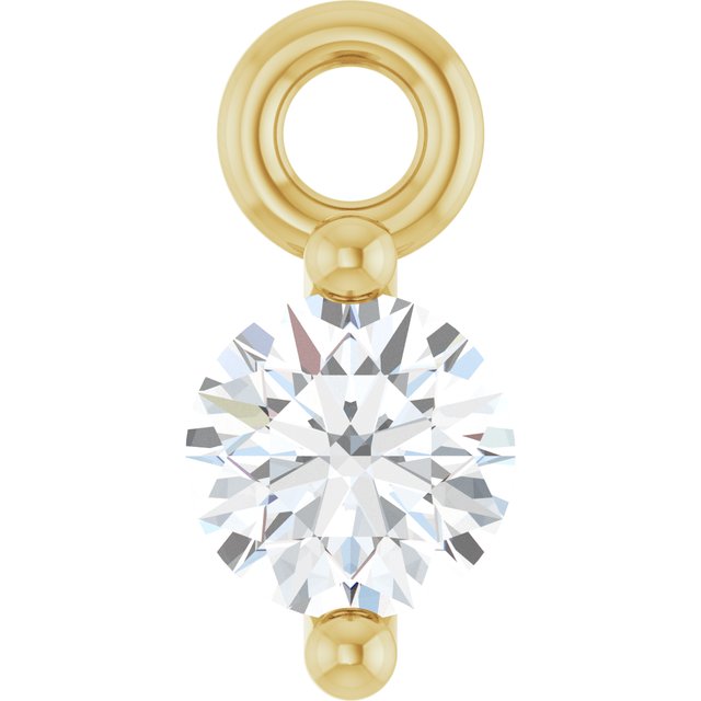 Round .06 CT Lab-Grown Diamond 2-Prong Dangle