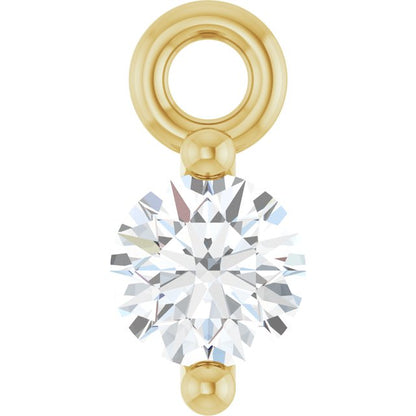 Round .06 CT Lab-Grown Diamond 2-Prong Dangle