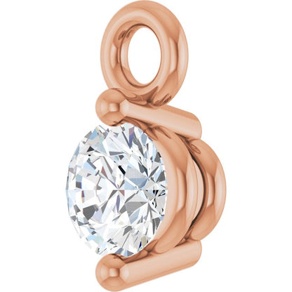 Round .06 CT Lab-Grown Diamond 2-Prong Dangle