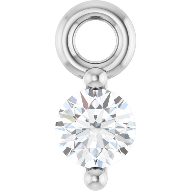 Round .03 CT Natural Diamond 2-Prong Dangle