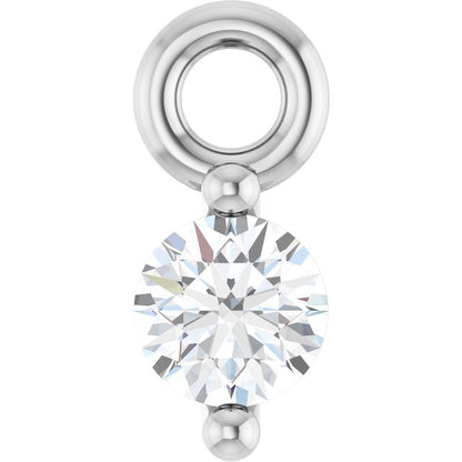 Round .03 CT Natural Diamond 2-Prong Dangle