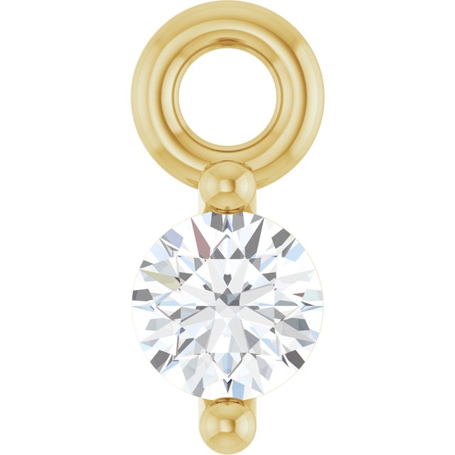 Round .03 CT Natural Diamond 2-Prong Dangle