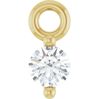 Round .03 CT Natural Diamond 2-Prong Dangle