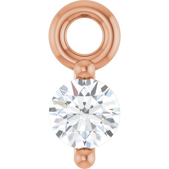 Round .03 CT Natural Diamond 2-Prong Dangle