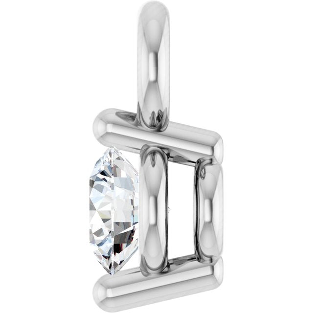 Round .03 CT Natural Diamond 2-Prong Dangle