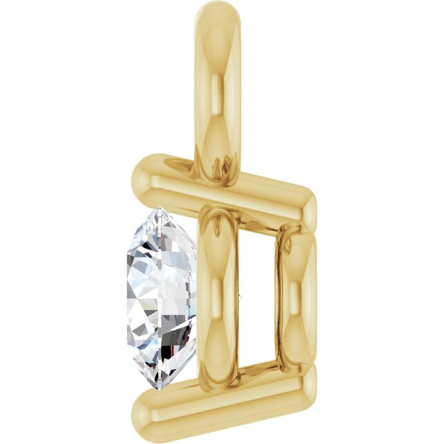 Round .03 CT Natural Diamond 2-Prong Dangle