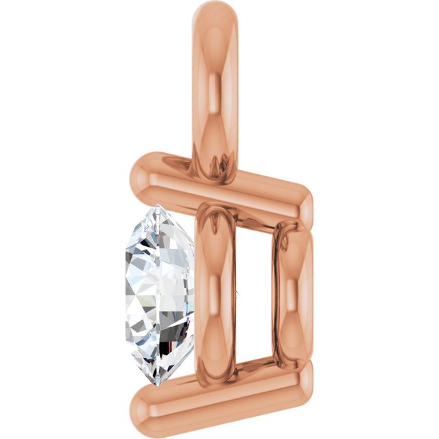 Round .03 CT Natural Diamond 2-Prong Dangle