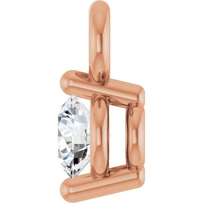 Round .03 CT Natural Diamond 2-Prong Dangle