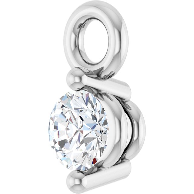 Round .03 CT Natural Diamond 2-Prong Dangle