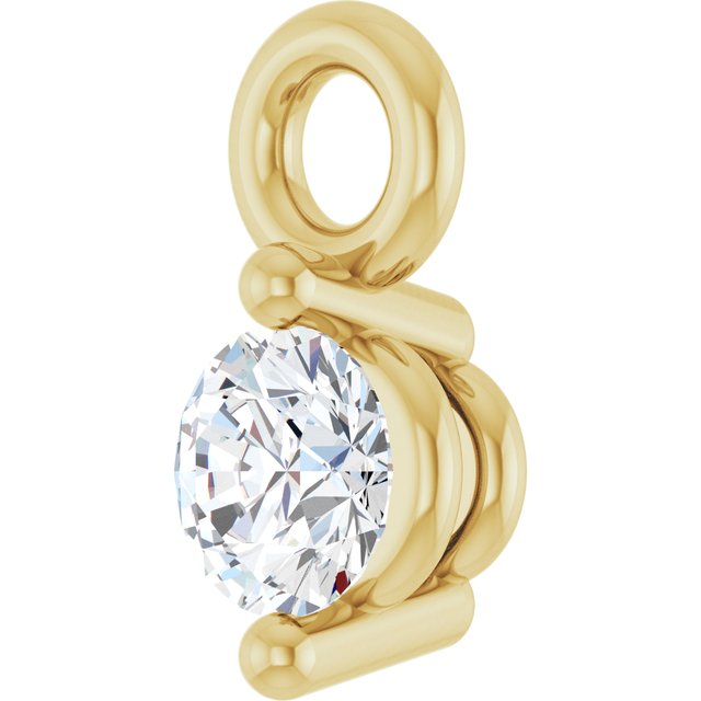 Round .03 CT Natural Diamond 2-Prong Dangle