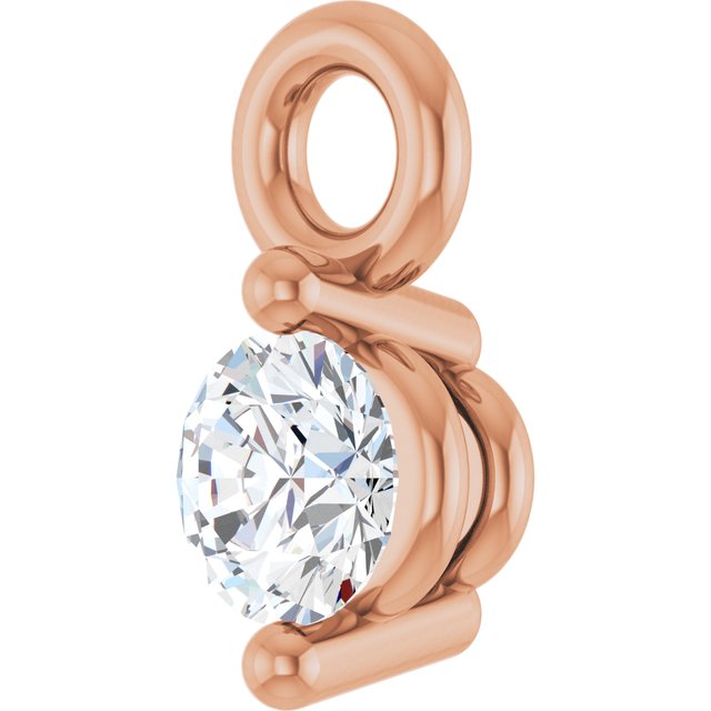 Round .03 CT Natural Diamond 2-Prong Dangle