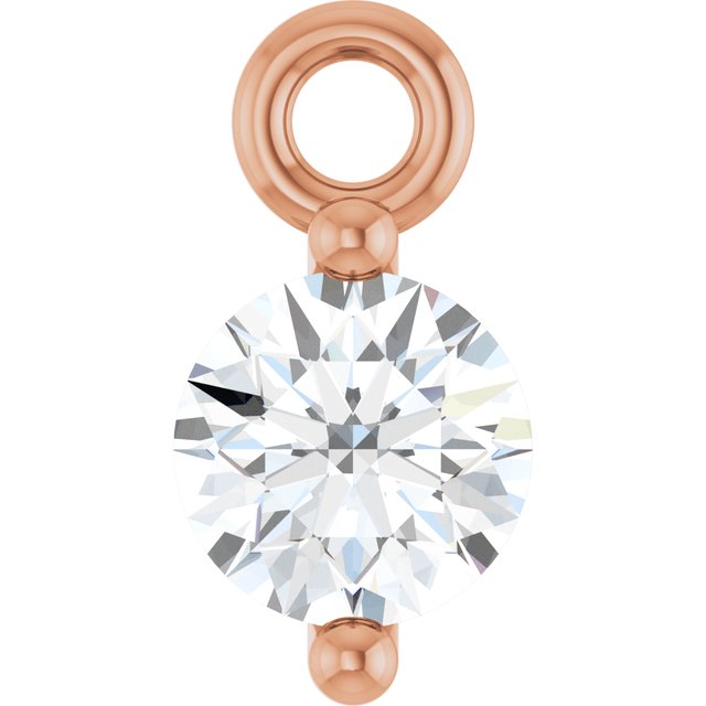 Round 1/10 CT Lab-Grown Diamond 2-Prong Dangle