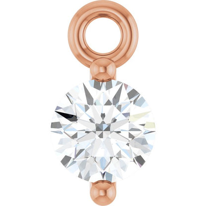 Round 1/10 CT Lab-Grown Diamond 2-Prong Dangle