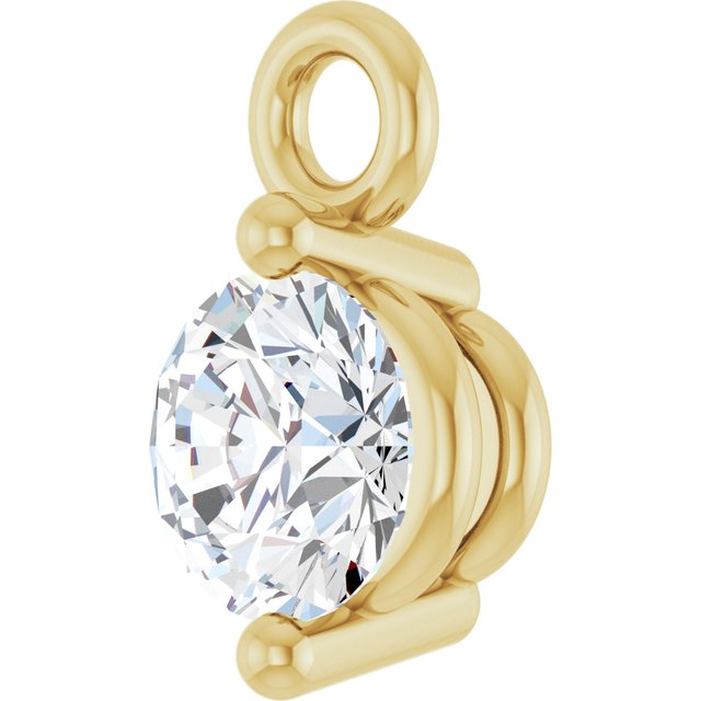 Round 1/10 CT Lab-Grown Diamond 2-Prong Dangle