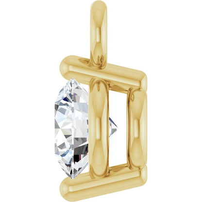 Round 1/10 CT Lab-Grown Diamond 2-Prong Dangle