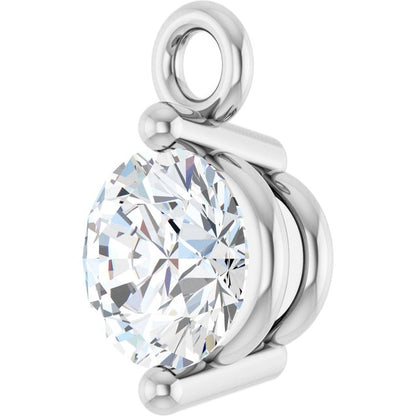 Round 1/6 CT Lab-Grown Diamond 2-Prong Dangle