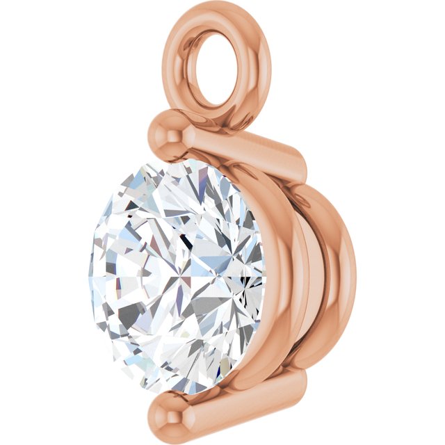 Round 1/6 CT Lab-Grown Diamond 2-Prong Dangle