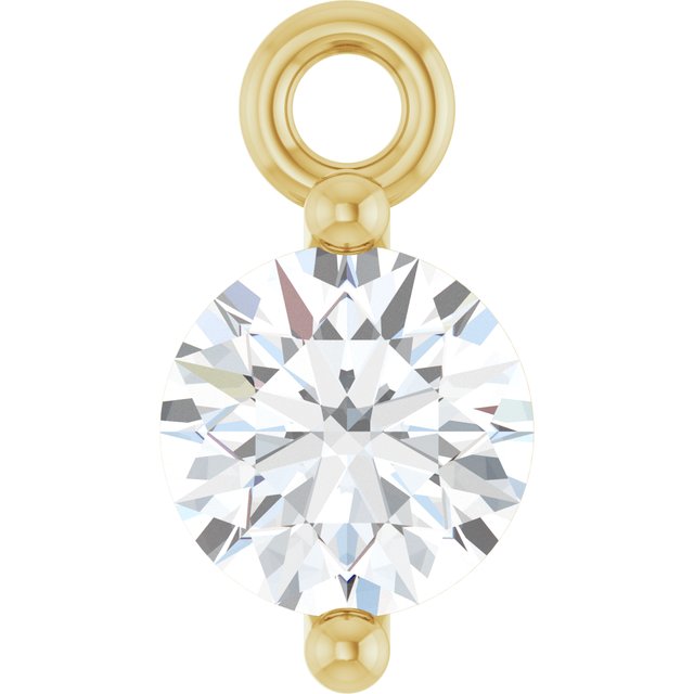 Round 1/6 CT Lab-Grown Diamond 2-Prong Dangle