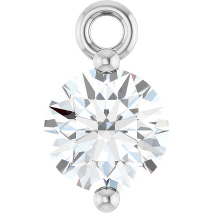 Round 1/4 CT Natural Diamond 2-Prong Dangle