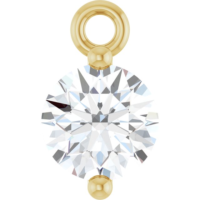 Round 1/4 CT Natural Diamond 2-Prong Dangle