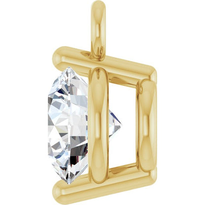 Round 1/4 CT Lab-Grown Diamond 2-Prong Dangle