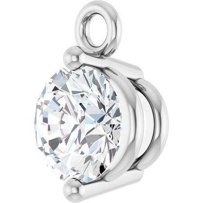 Round 1/4 CT Lab-Grown Diamond 2-Prong Dangle