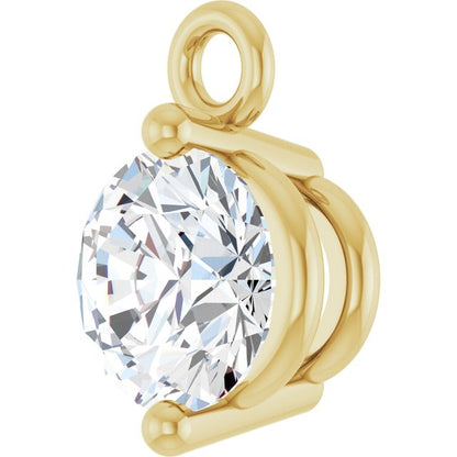 Round 1/4 CT Lab-Grown Diamond 2-Prong Dangle