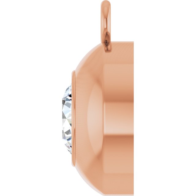 Round 1/4 CT Natural Diamond Bezel-Set Dangle