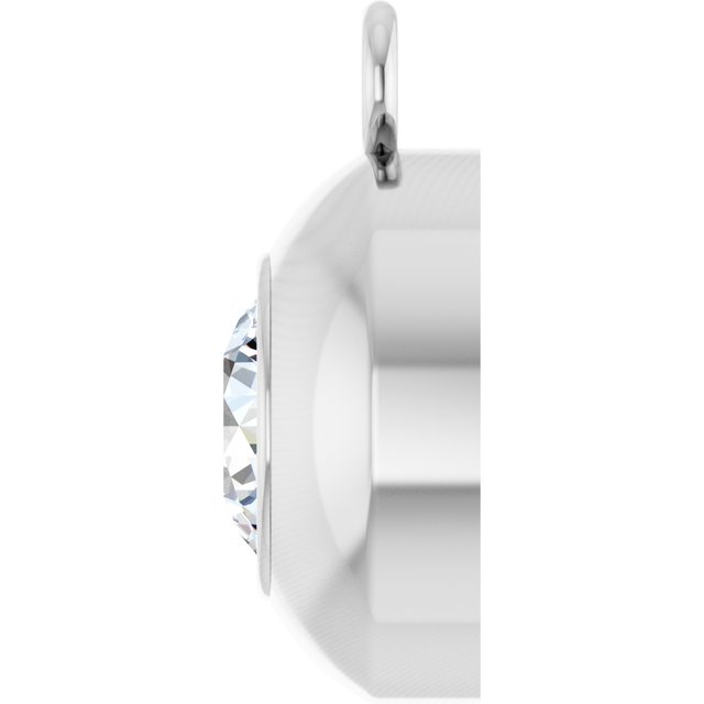 Round 1/4 CT Natural Diamond Bezel-Set Dangle