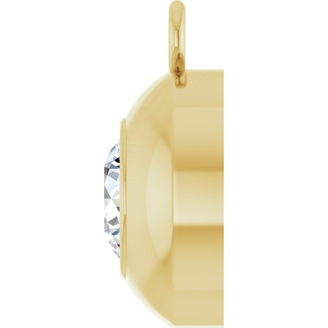 Round 1/4 CT Natural Diamond Bezel-Set Dangle