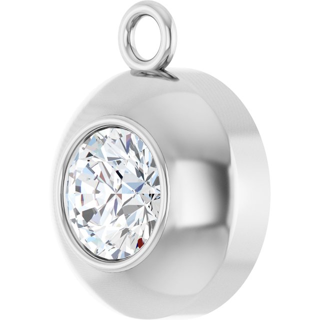 Round 1/4 CT Natural Diamond Bezel-Set Dangle