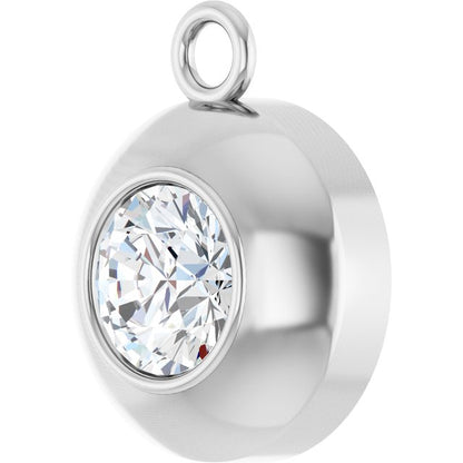 Round 1/4 CT Natural Diamond Bezel-Set Dangle