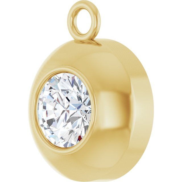 Round 1/4 CT Natural Diamond Bezel-Set Dangle