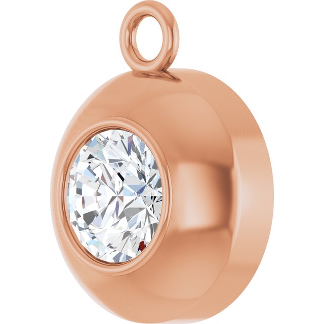 Round 1/4 CT Natural Diamond Bezel-Set Dangle