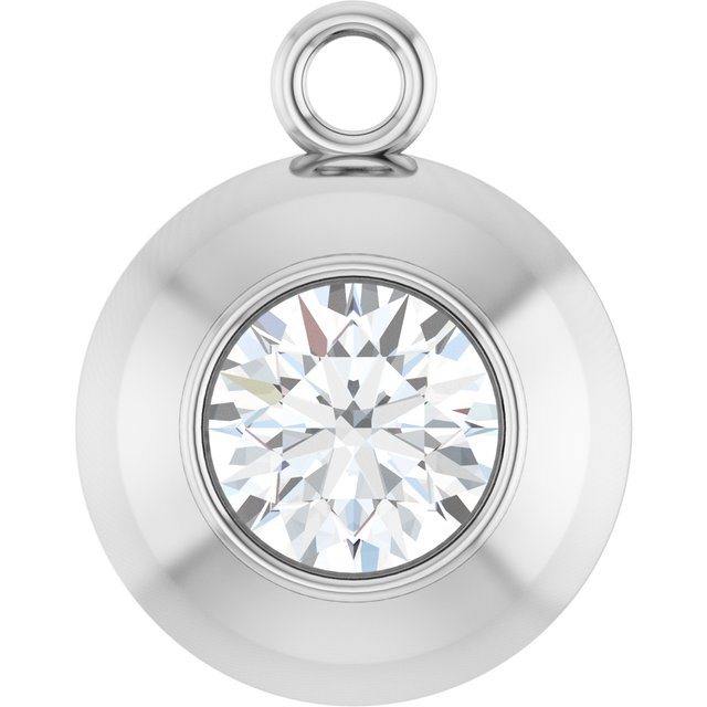 Round 1/4 CT Natural Diamond Bezel-Set Dangle