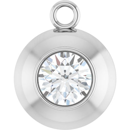 Round 1/4 CT Natural Diamond Bezel-Set Dangle