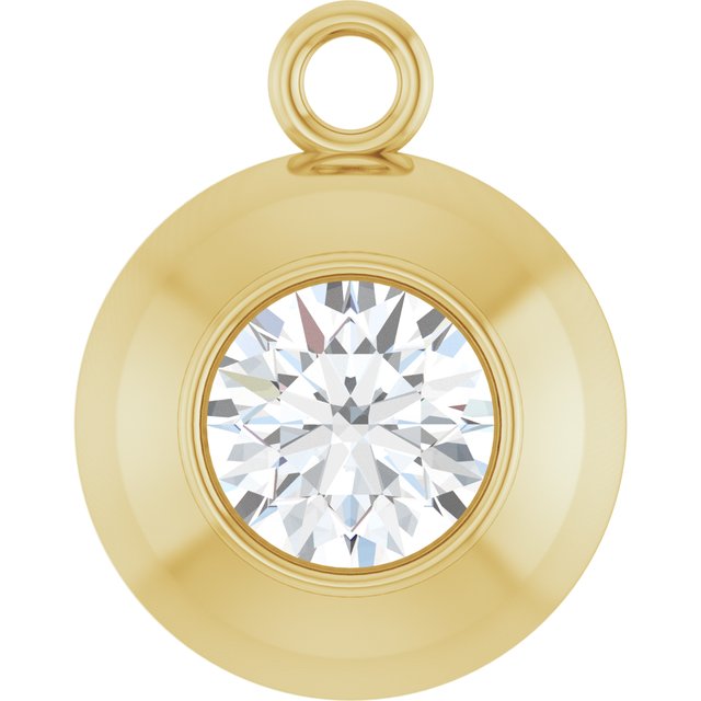 Round 1/4 CT Natural Diamond Bezel-Set Dangle