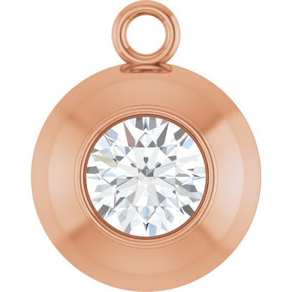 Round 1/4 CT Natural Diamond Bezel-Set Dangle