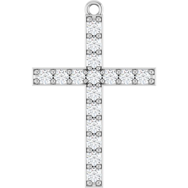 1/2 CTW Lab-Grown Diamond Cross Dangle, 16.8 mm x 25.3 mm