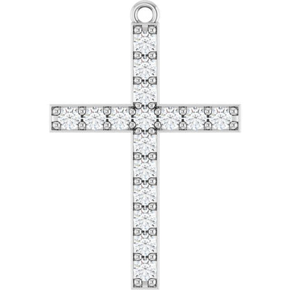 1/2 CTW Lab-Grown Diamond Cross Dangle, 16.8 mm x 25.3 mm