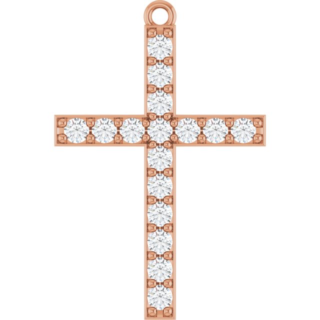 1/2 CTW Lab-Grown Diamond Cross Dangle, 16.8 mm x 25.3 mm