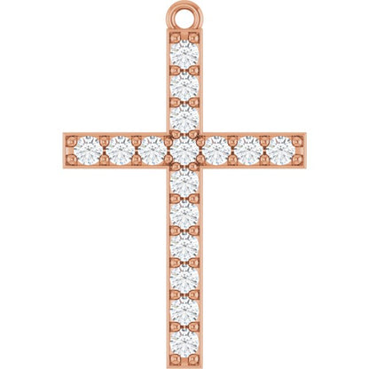 1/2 CTW Lab-Grown Diamond Cross Dangle, 16.8 mm x 25.3 mm